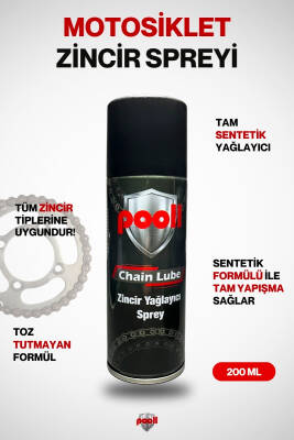Pooll Bisiklet - Motosiklet Zincir Yağlayıcı Sprey 200 ML