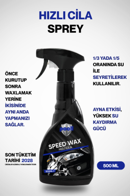 Pooll Hızlı Cila 500 ML Araba Hızlı Cila Wax Speed Wax 