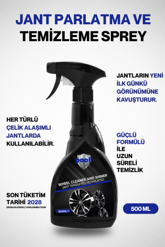 Pooll Jant Temizleyici Sprey Jant Parlatıcı 500 ML Jant Temizleyici Sprey - 1