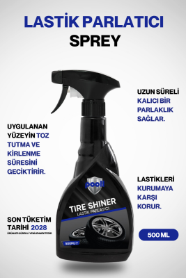 Pooll Lastik Parlatıcı Sprey 500 ML Araç Lastik Tampon Parlatıcı Sprey